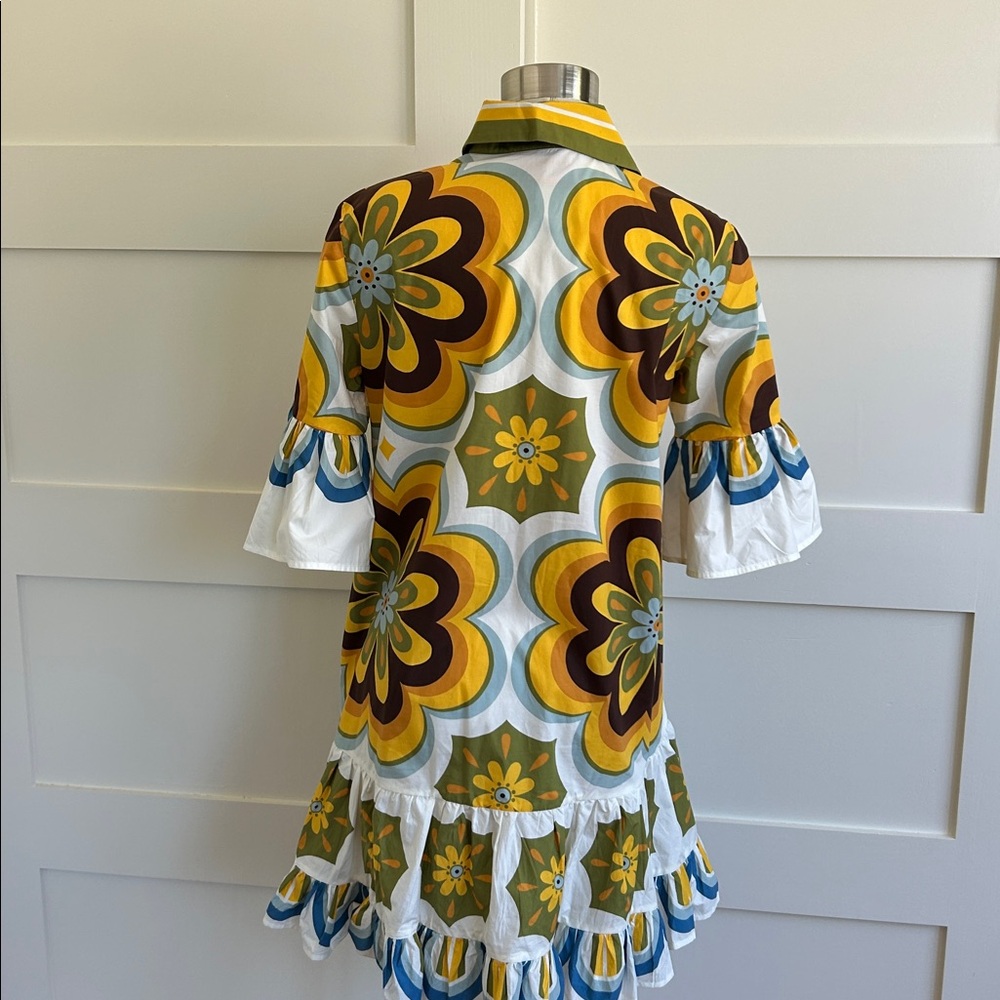 LA DOUBLE J- Choux floral geometric tiered dress - Picture 10 of 12
